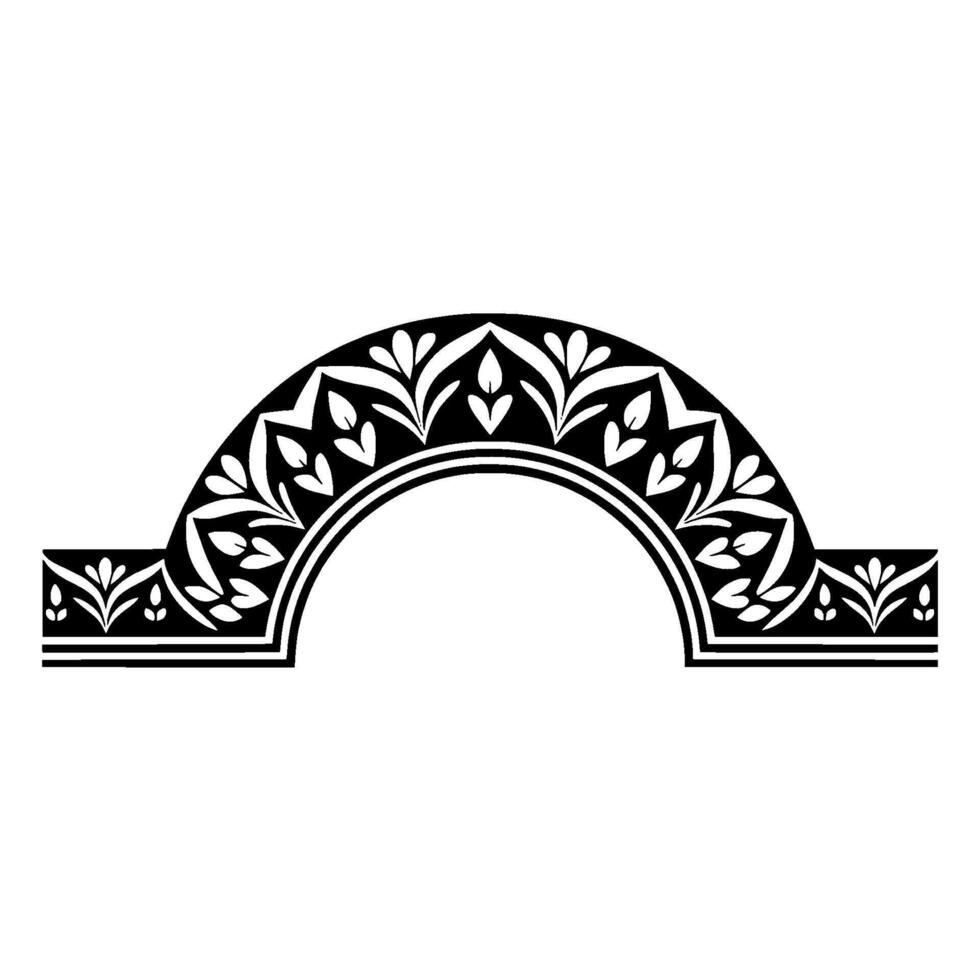 Elegant Arch Ornament, Black White Decorative Border vector