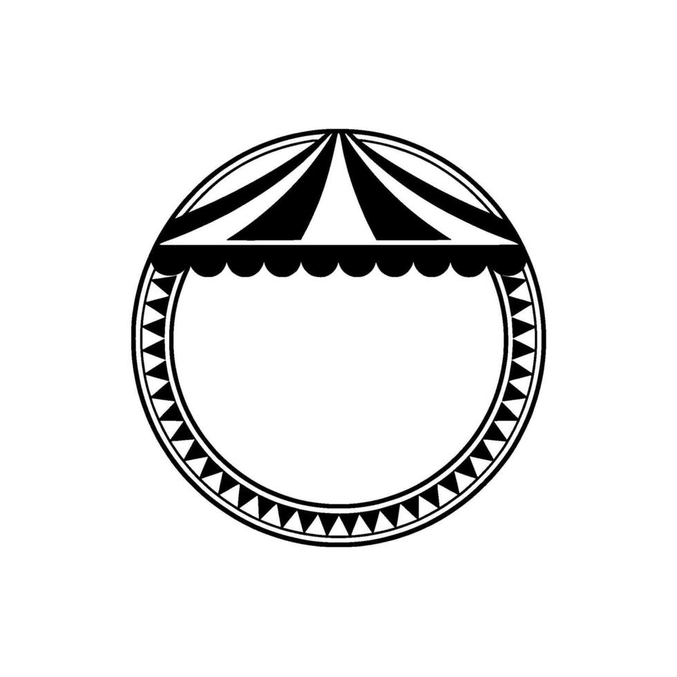 Vintage Circus Tent Emblem, Minimalist - Retro vector