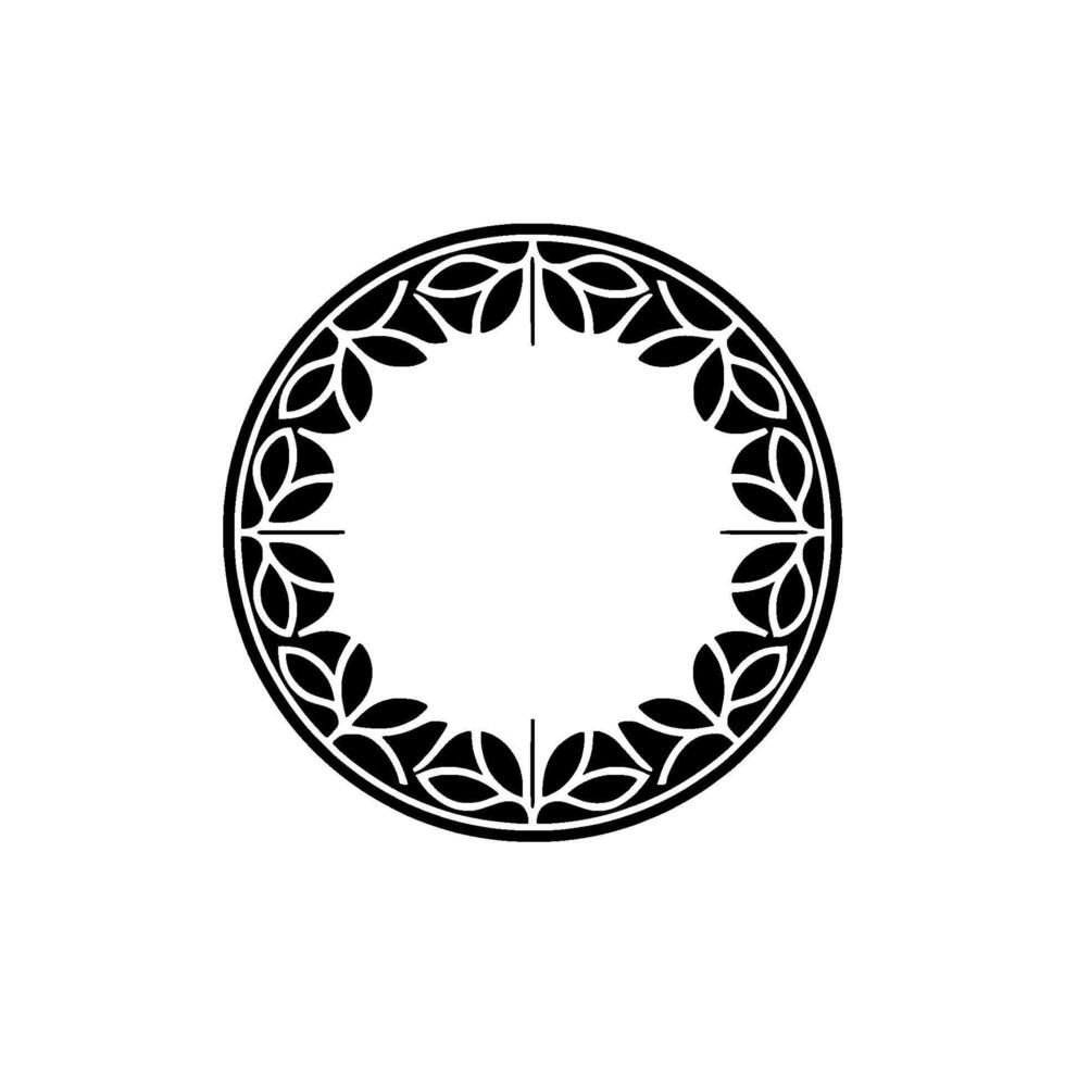 Intricate Circular Ornament, Vintage, Minimalist Emblem - Circle - Floral vector