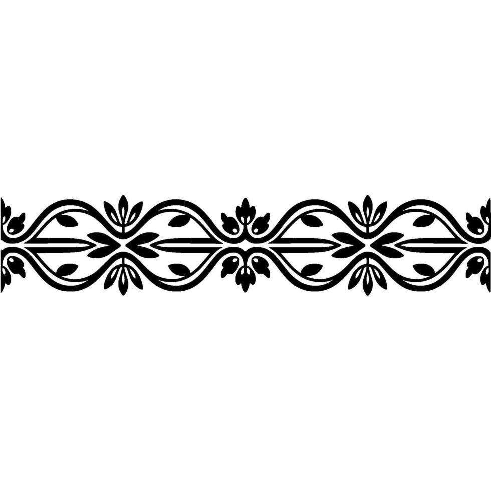 Elegant Black Floral Border, Vintage Element - Ornament, Swirl vector