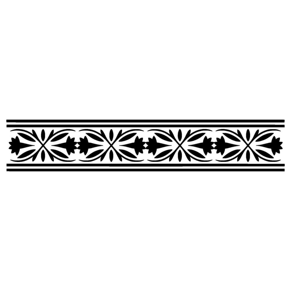 Elegant Black Ornamental Border, Vintage - Linear - Ornamentation vector