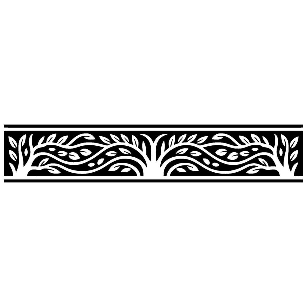 Elegant Botanical Border, Vintage Style - Floral, Linear vector