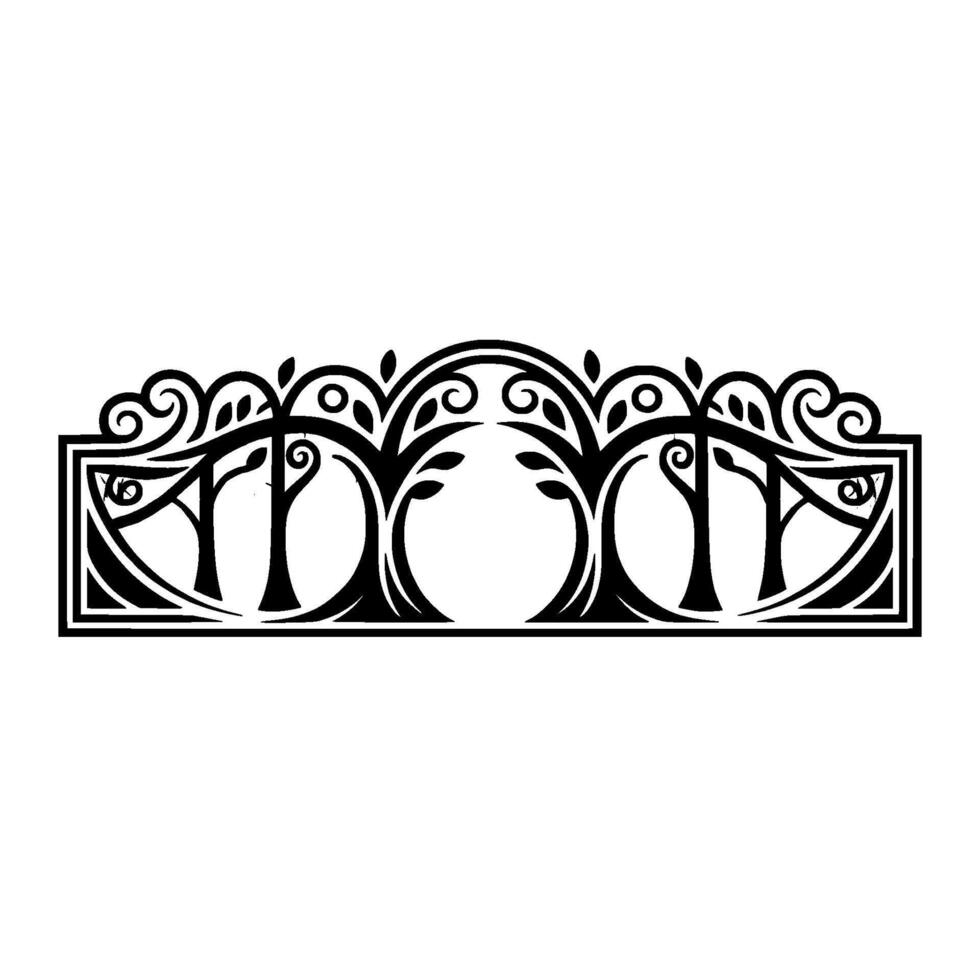 Elegant Forest Gateway, Black White Botanical Illustration vector