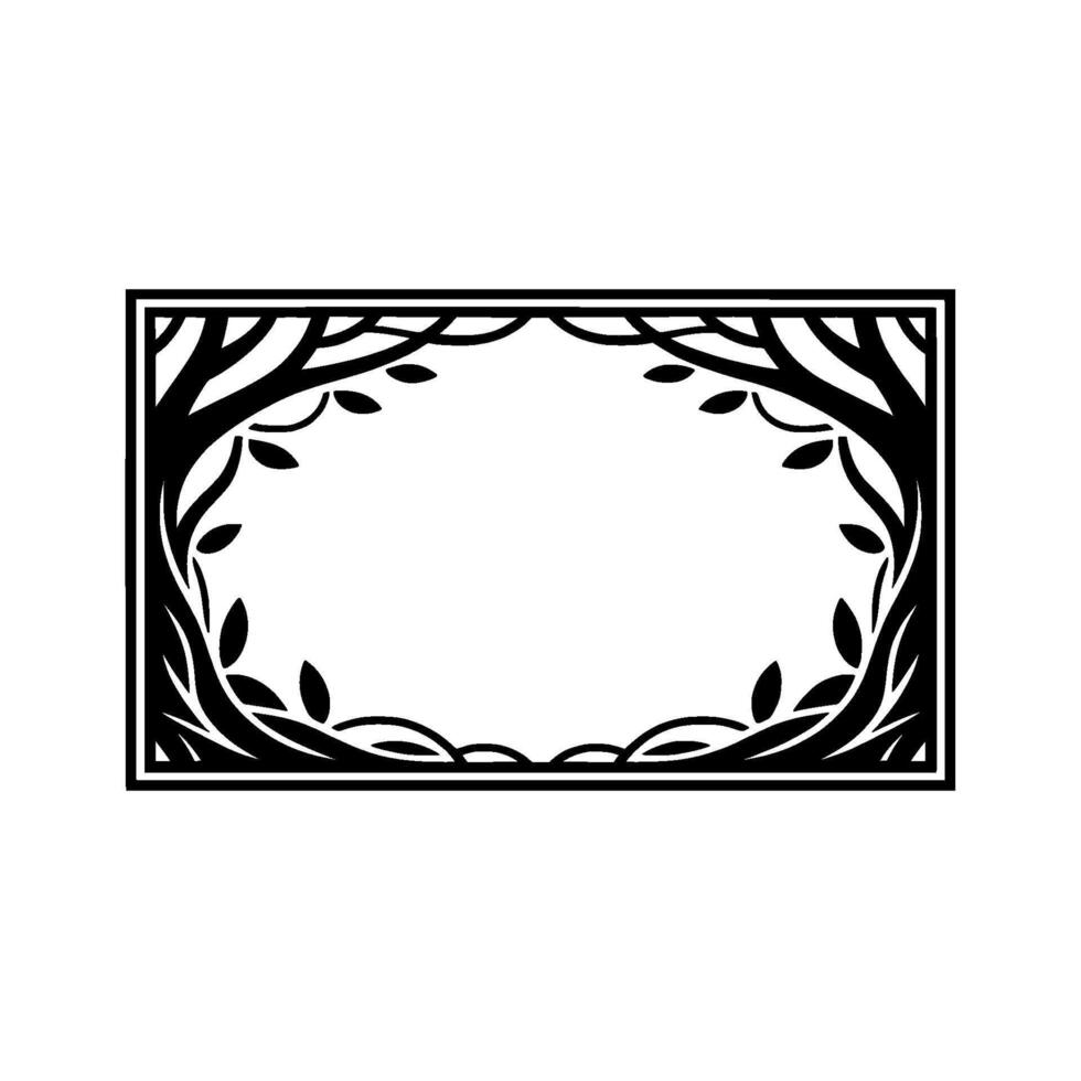 Elegant Blackwood Frame, Botanical Ornamentation vector