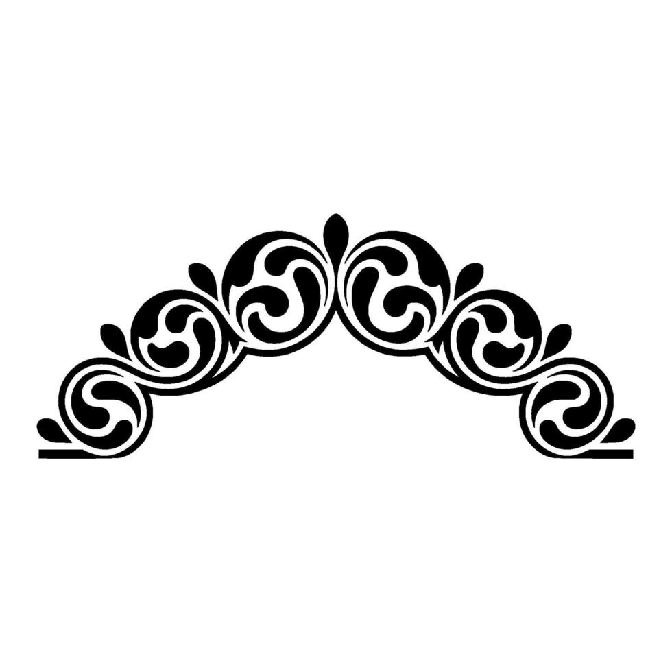 Elegant Black Floral Ornament Border, Vintage - Flourish vector