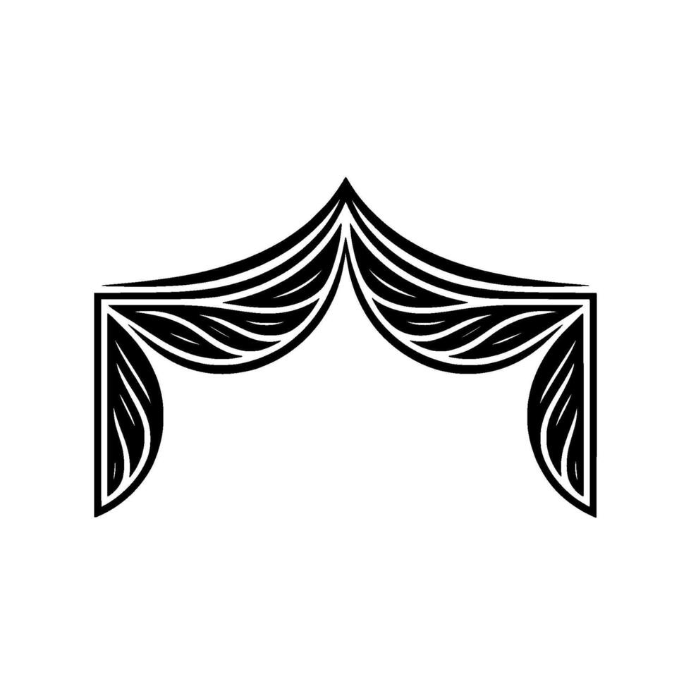 Stylized Arch with Leaf Motifs - Minimalist vector