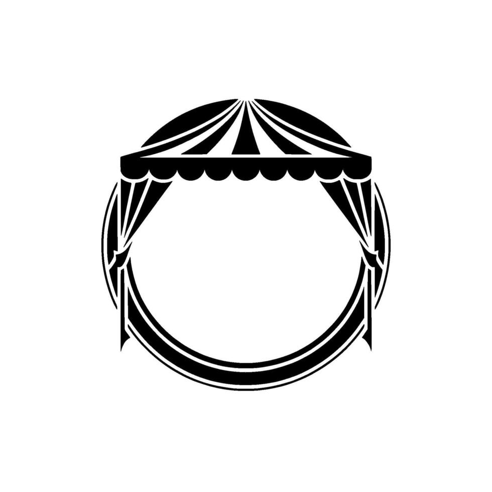 Elegant Stage Canopy Emblem, Vintage Theater vector