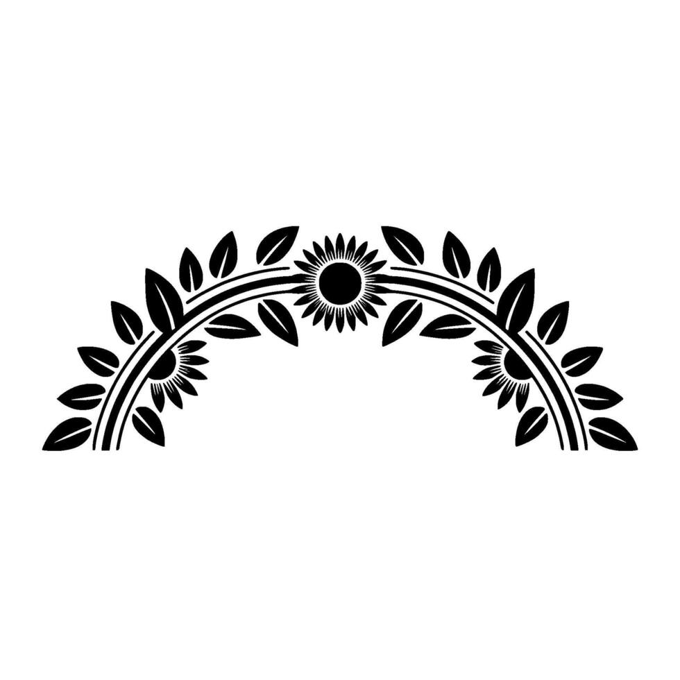 Stylized Sunflower Arch Minimalist Floral - Decorative vector