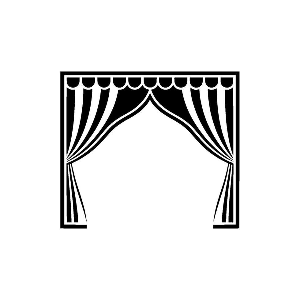 Art Deco Stage Curtain, Elegant Theater vector
