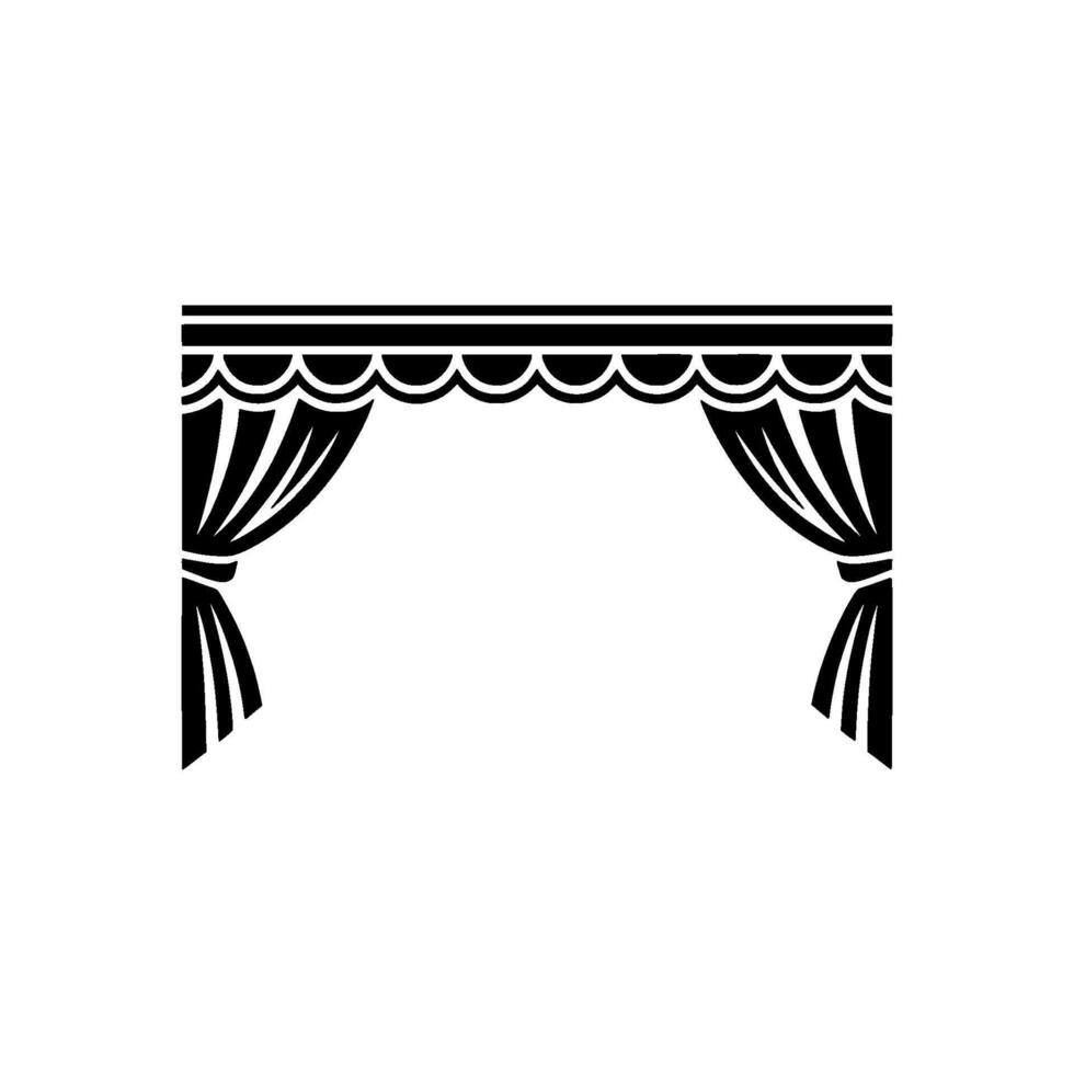 Dramatic Stage Backdrop, Vintage Theater Illustration vector