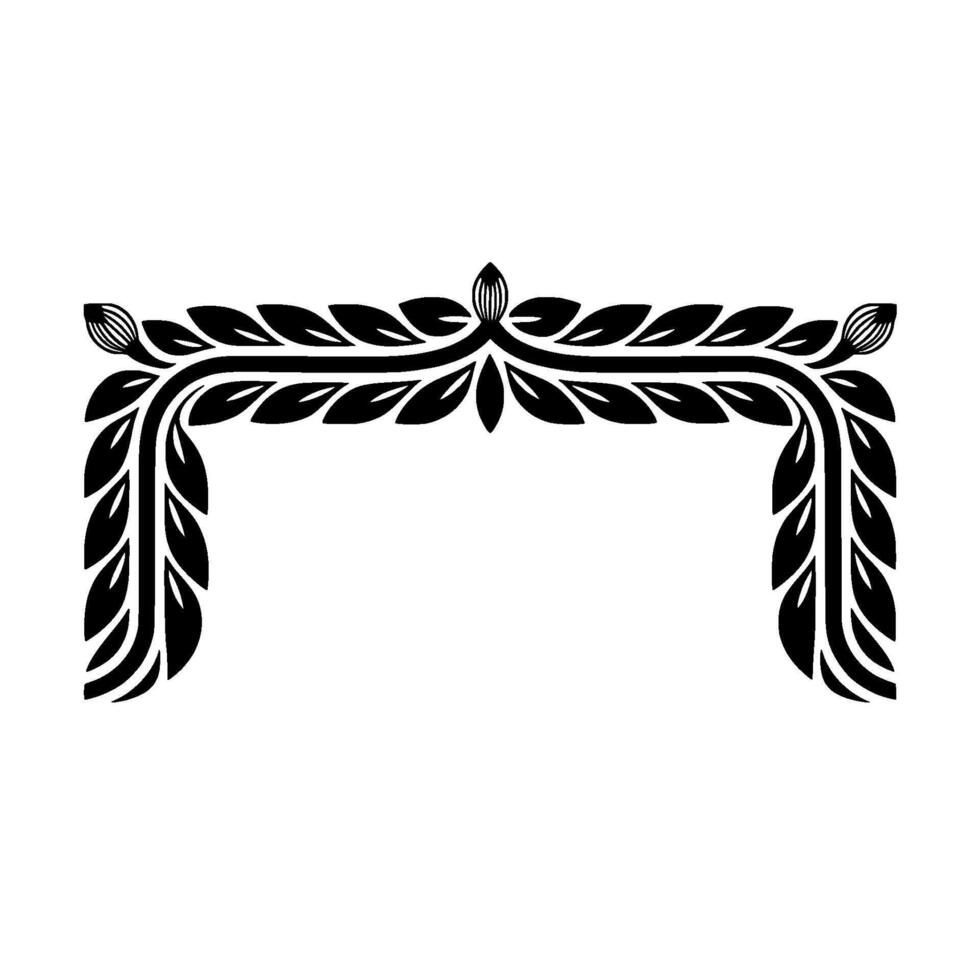 Stylized Ornamental Arch, Black and White vector