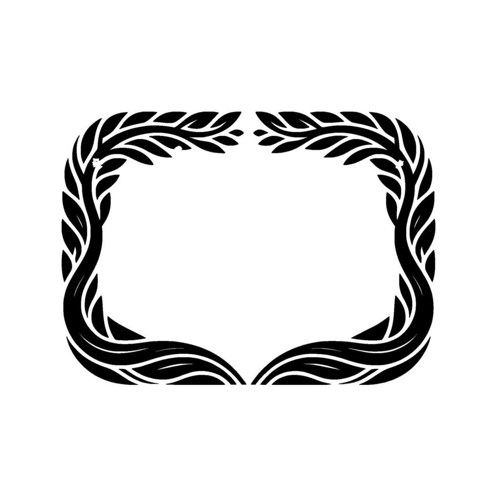Elegant Laurel Wreath Border, Minimalist - Ornamental - Frame vector