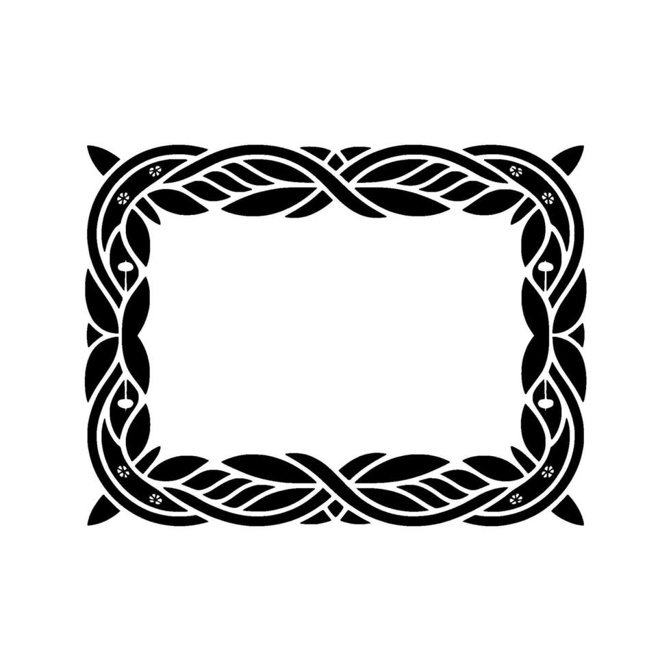 Intricate Celtic Frame, Black White, Ornamental Border vector