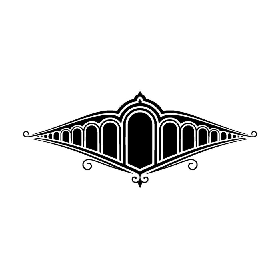 Geometric Gothic Ornament, Elegant Element vector