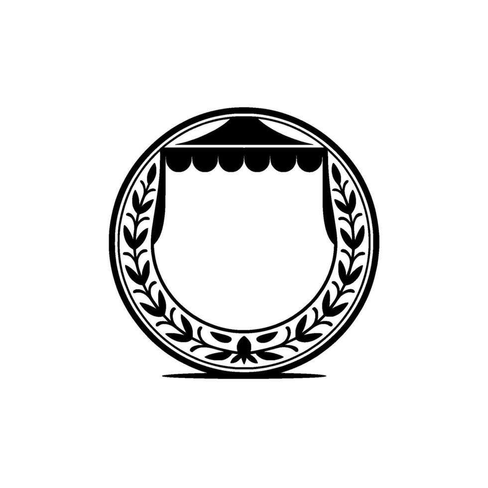 Regal Shield Emblem, Vintage Style, Protective Symbol vector
