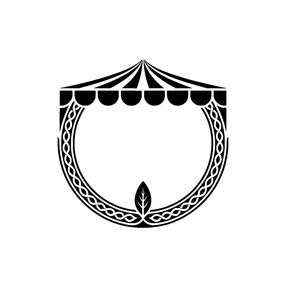 Stylized Shield Emblem, Celtic Knot, Vintage vector