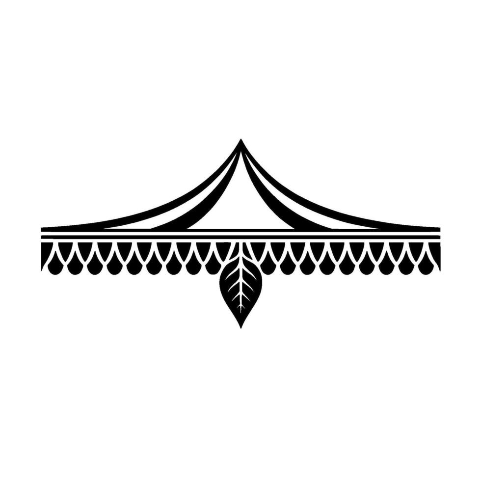 Stylized Leaf Canopy, Minimalist Decorative Border vector