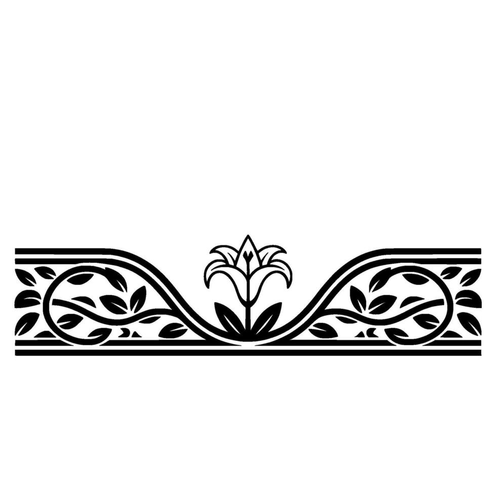 Elegant Floral Border, Vintage Element - Motif - Ornament vector