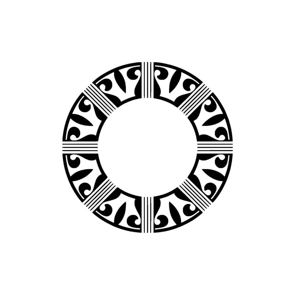 Geometric Tribal Circle, Intricate Black - Ornamentation vector