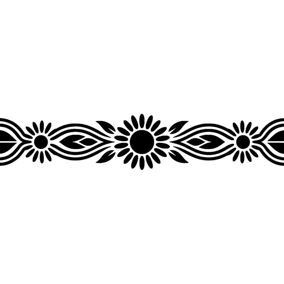Elegant Floral Border, Vintage, Decorative Element - Pattern, Line vector