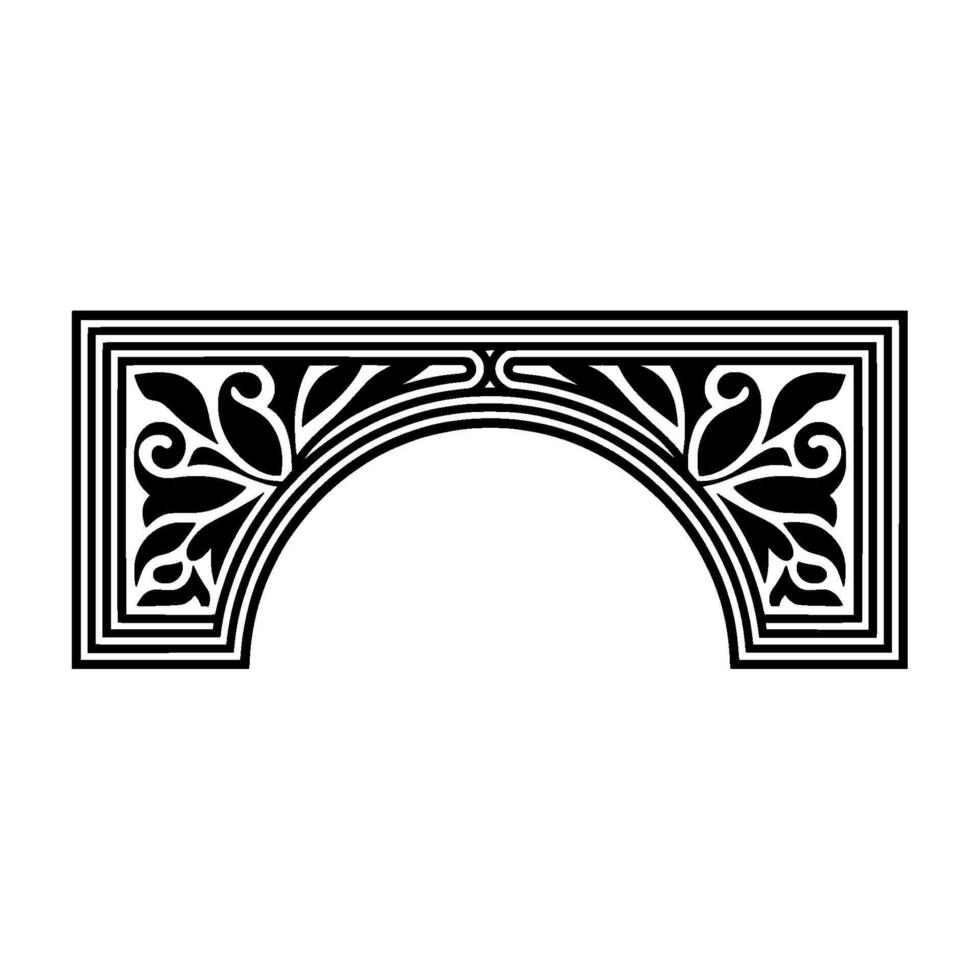 Ornate Black Arch Decorative Element, Vintage Style vector