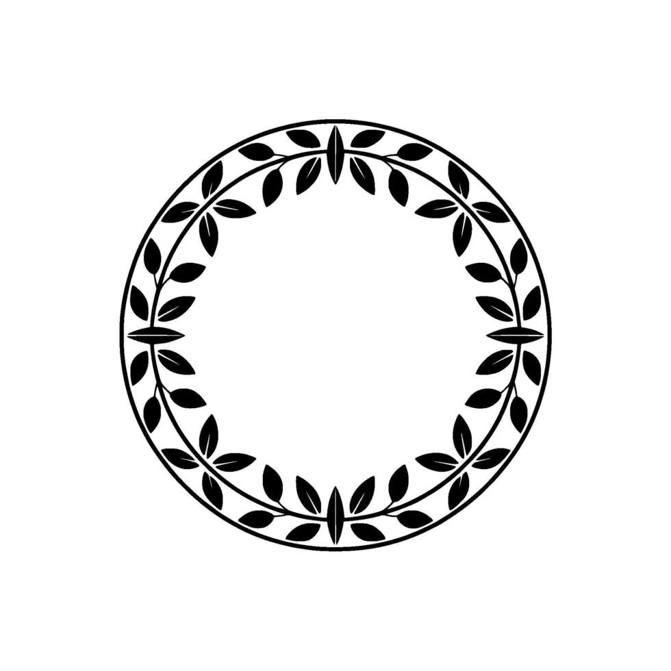 Elegant Botanical Circle, Vintage Element - Wreath - Foliage vector
