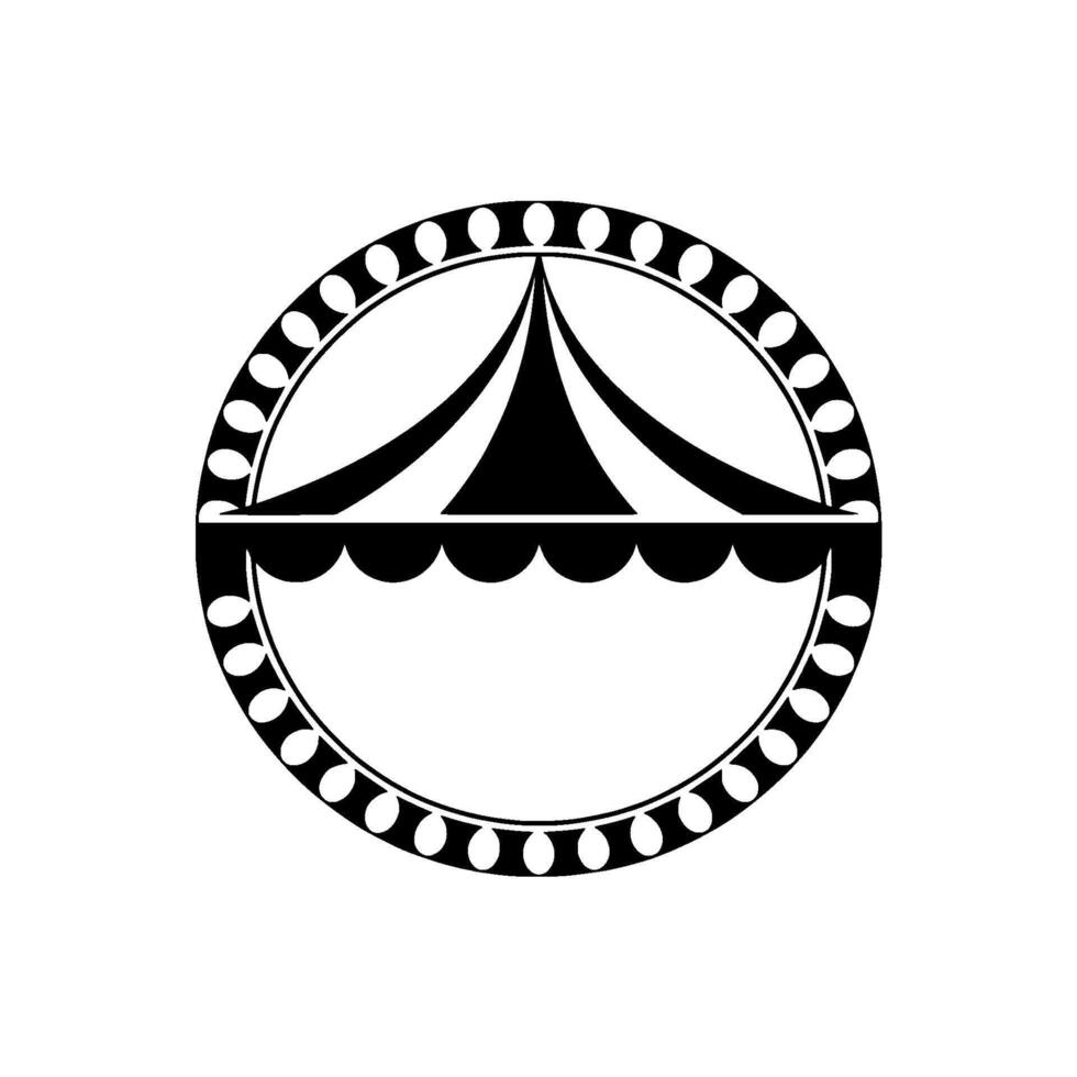 Vintage Tent Emblem, Geometric, Circular Motif vector
