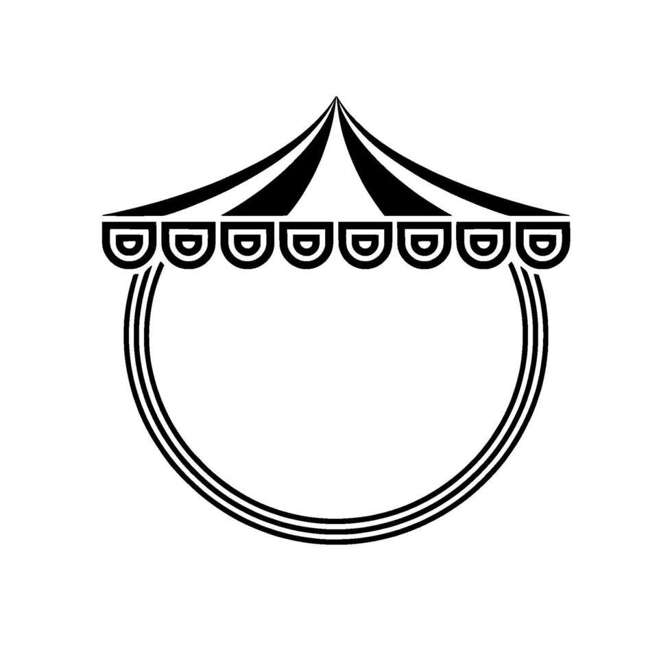 Geometric Tent Emblem, Minimalist, Event Branding - Circular vector