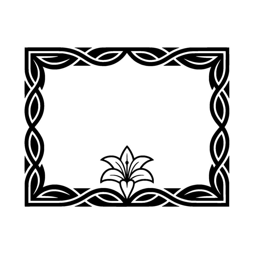 Intricate Celtic Lily Frame, Vintage Elegance vector