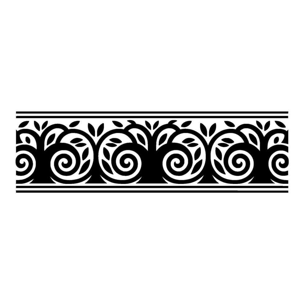 Elegant Black White Swirl Border, Vintage - Swirls vector
