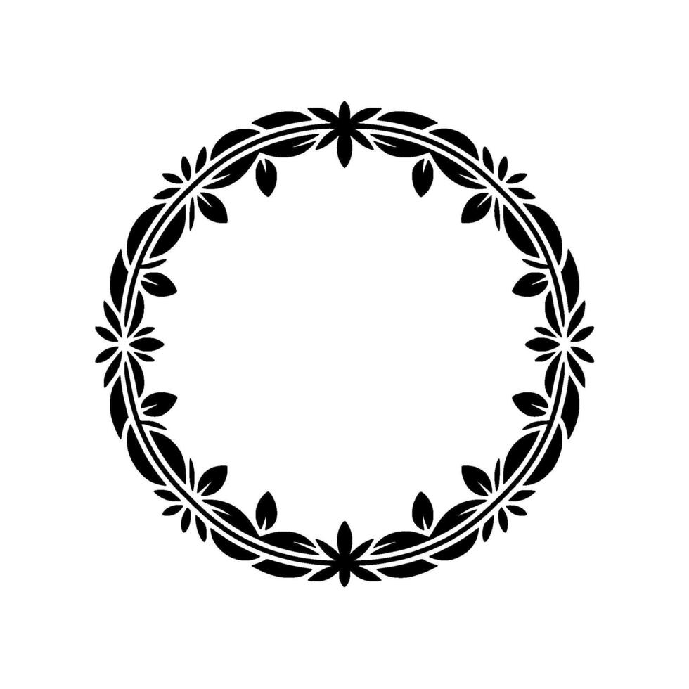 Elegant Botanical Circle Frame, Vintage Style - Laurel - Wreath vector