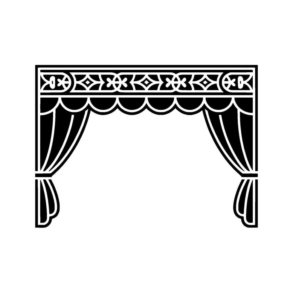 Dramatic Stage Curtains, Intricate Border vector