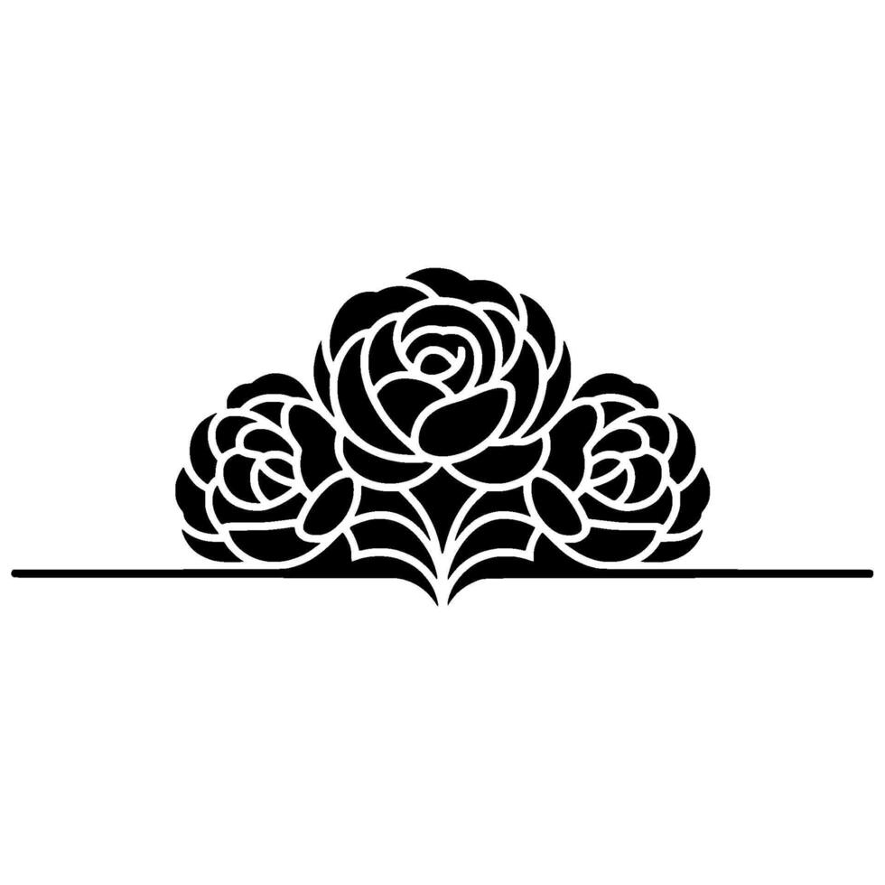 Elegant Floral Ornament, Black White Deco vector