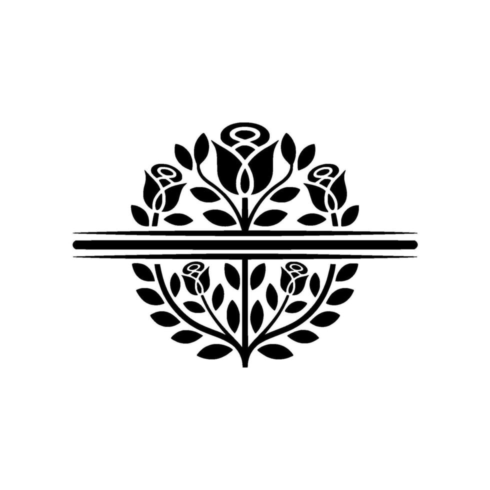 Elegant Floral Emblem, Vintage, Minimalist Symbol vector