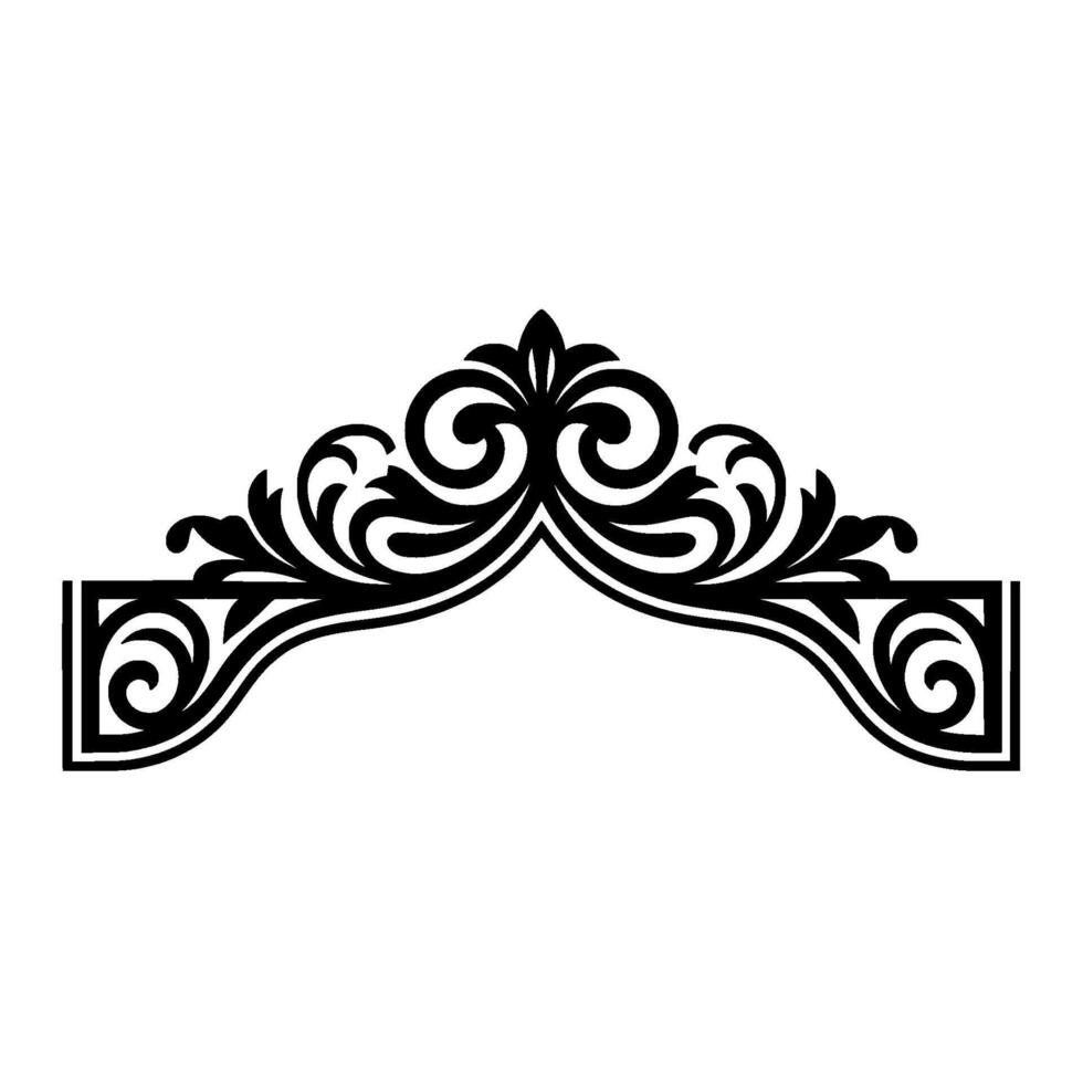 Intricate Black Floral Ornament, Elegant Border - Baroque vector