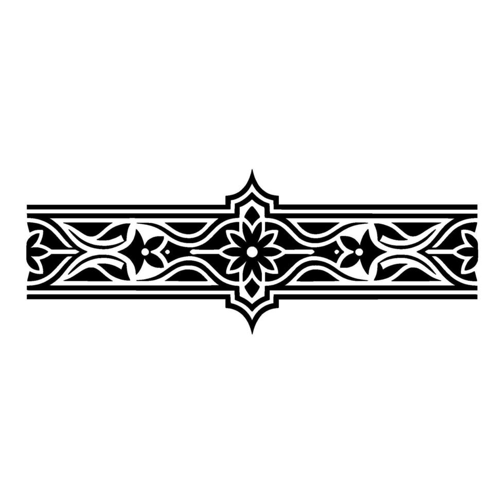 Intricate Black Floral Border, Decorative Element - Pattern vector