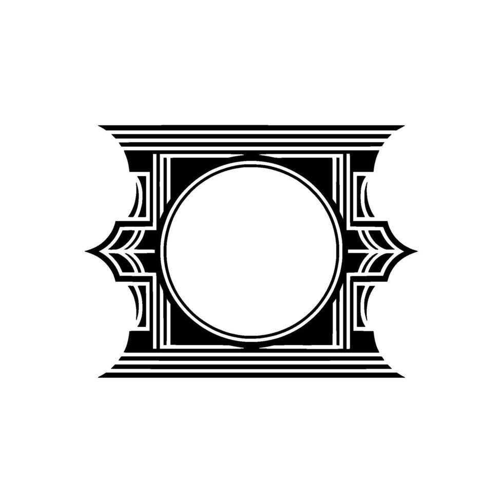 Art Deco Circle Frame, Geometric Elegance - Art deco vector