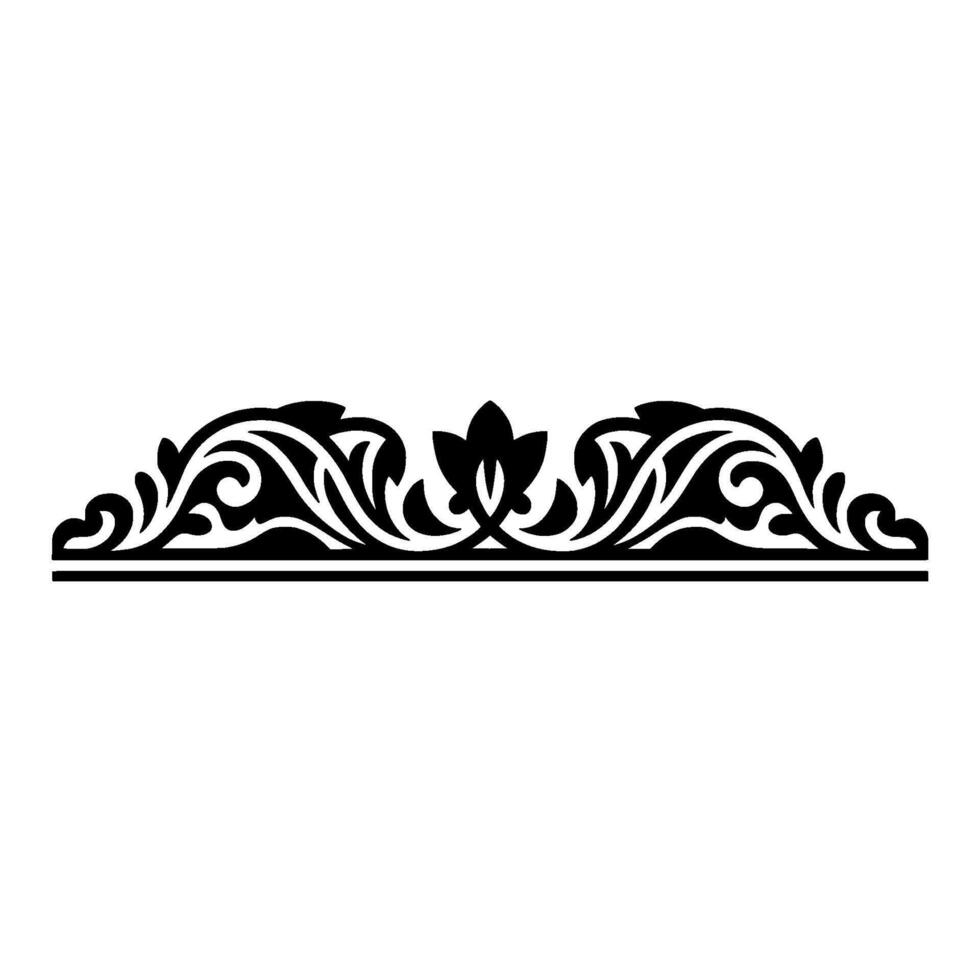 Elegant Black Floral Border, Vintage Element - Ornament, Classical vector
