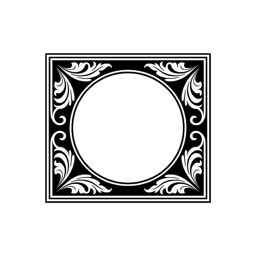 Elegant Vintage Frame, Decorative Border, Classic - Square vector