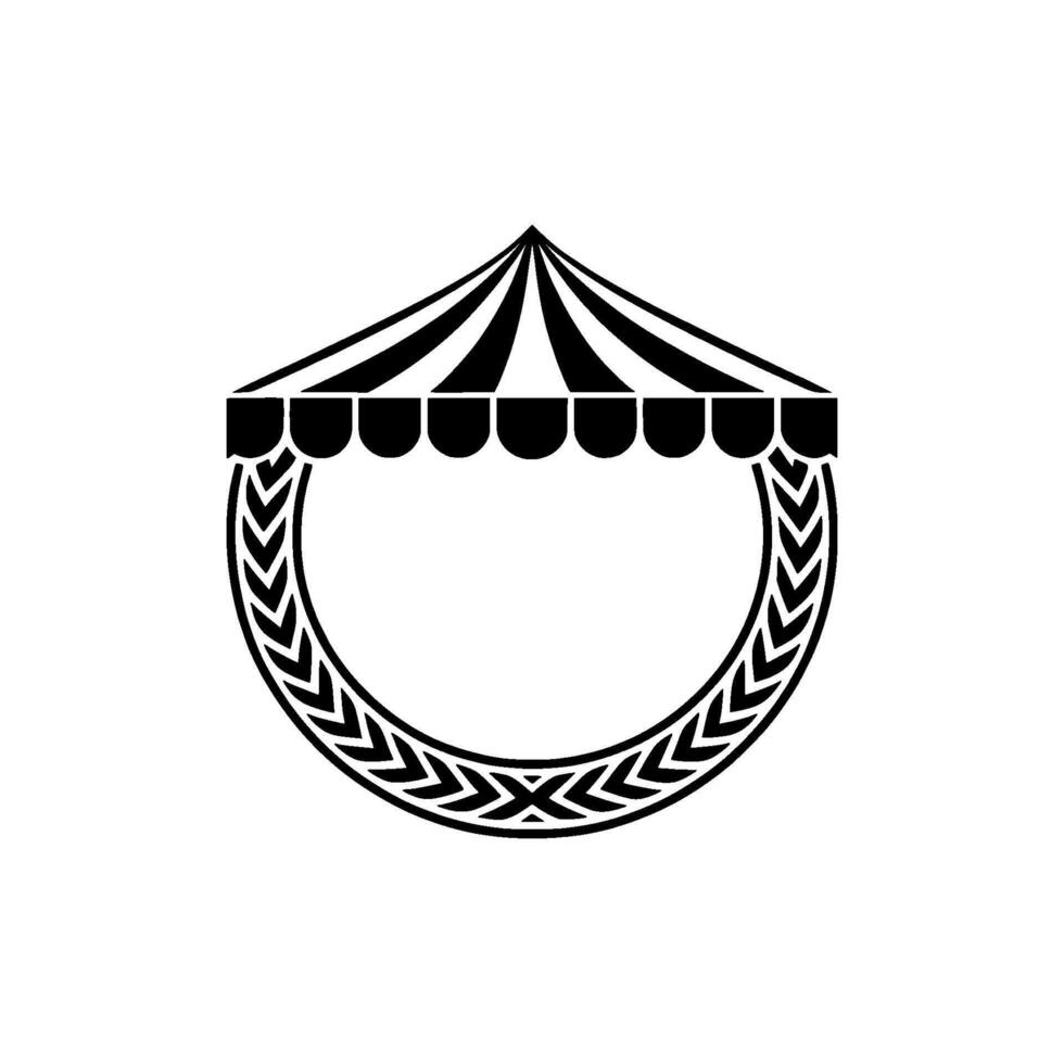 Minimalist Tent Emblem, Celebration Silhouette vector