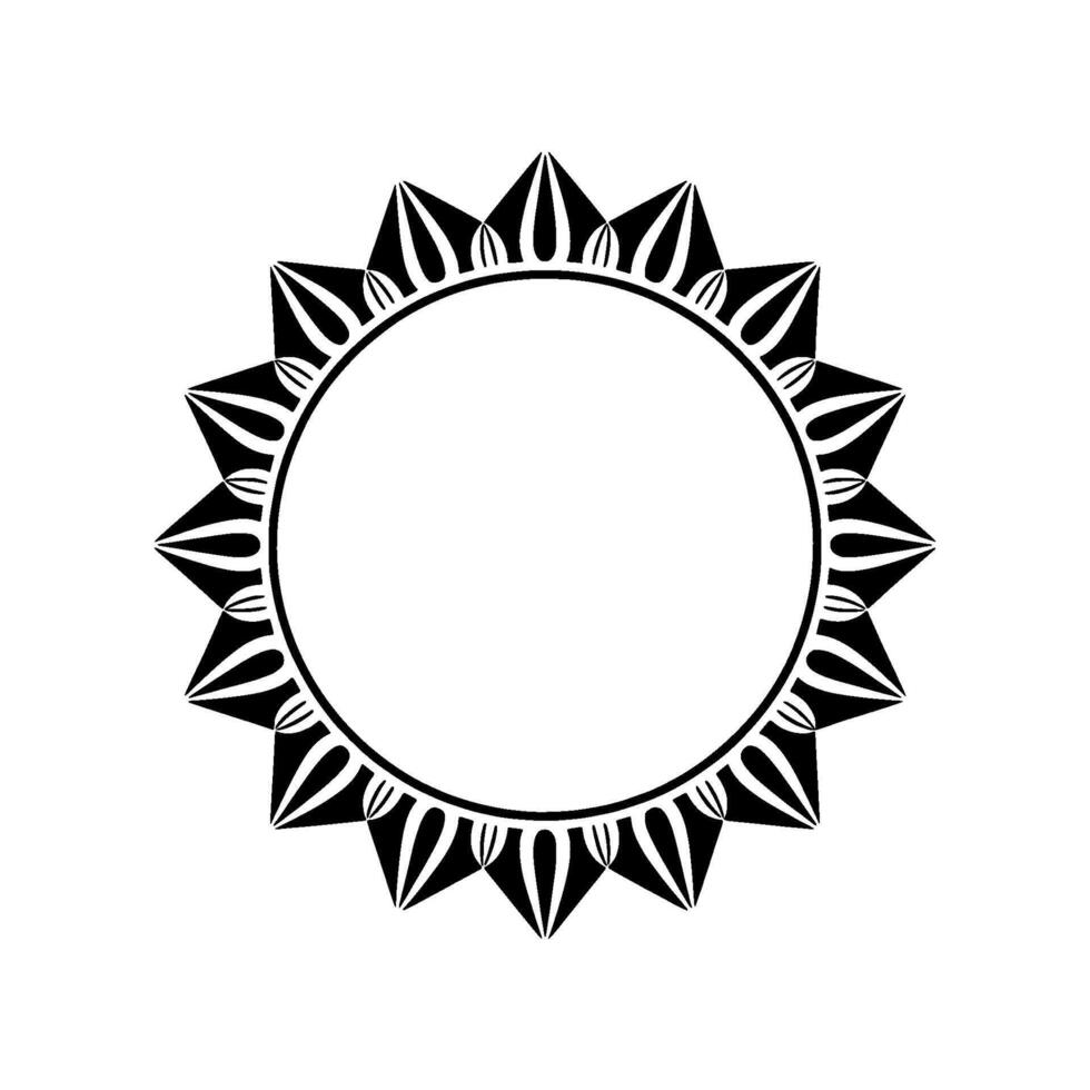Geometric Sunburst, Minimalist, Circular Motif - Outline vector