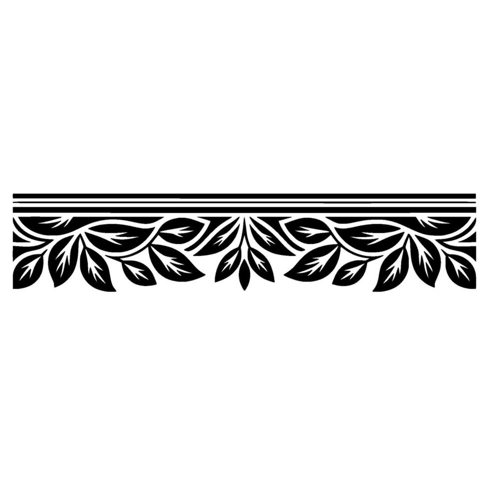 Elegant Botanical Border, Vintage Style - Ribbon - Foliage vector