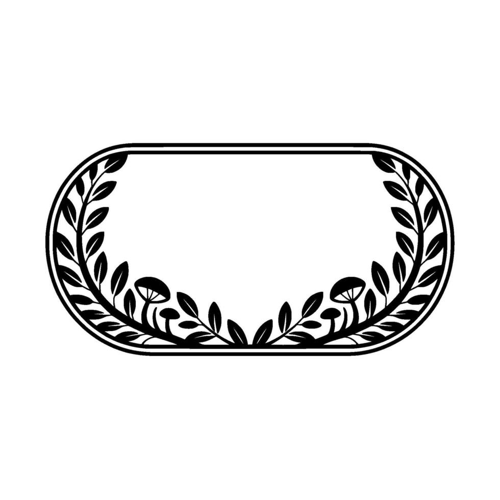 Elegant Oval Frame, Botanical Ornamentation, Vintage - Laurel vector