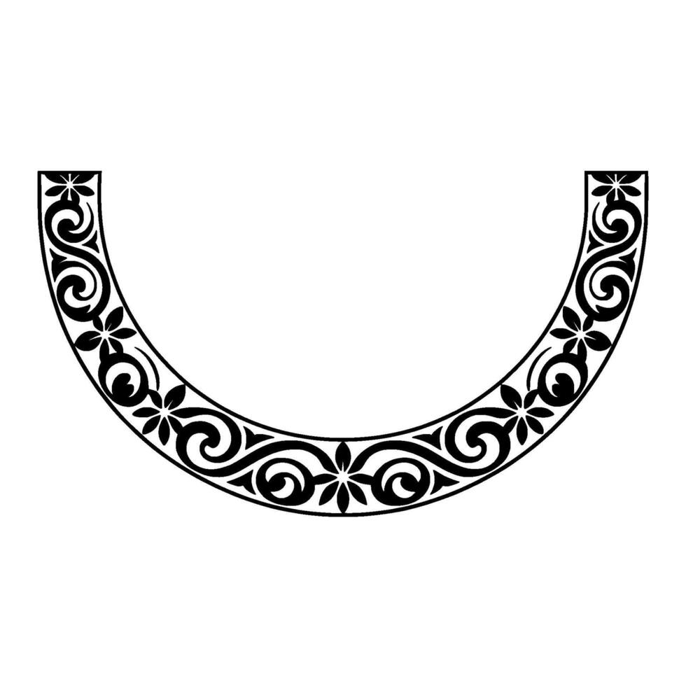 Intricate Ornamental U-Shape Border, Vintage vector