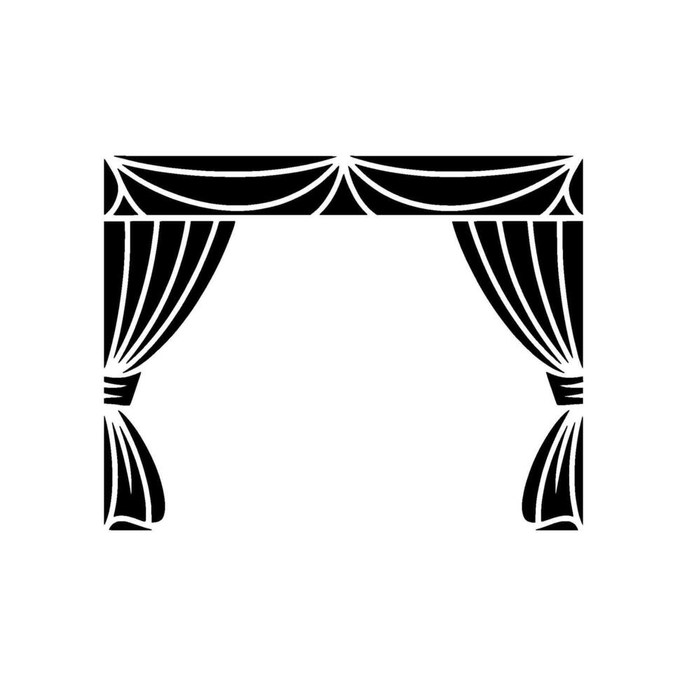 Geometric Black Curtains, Dramatic Stage Backdrop vector