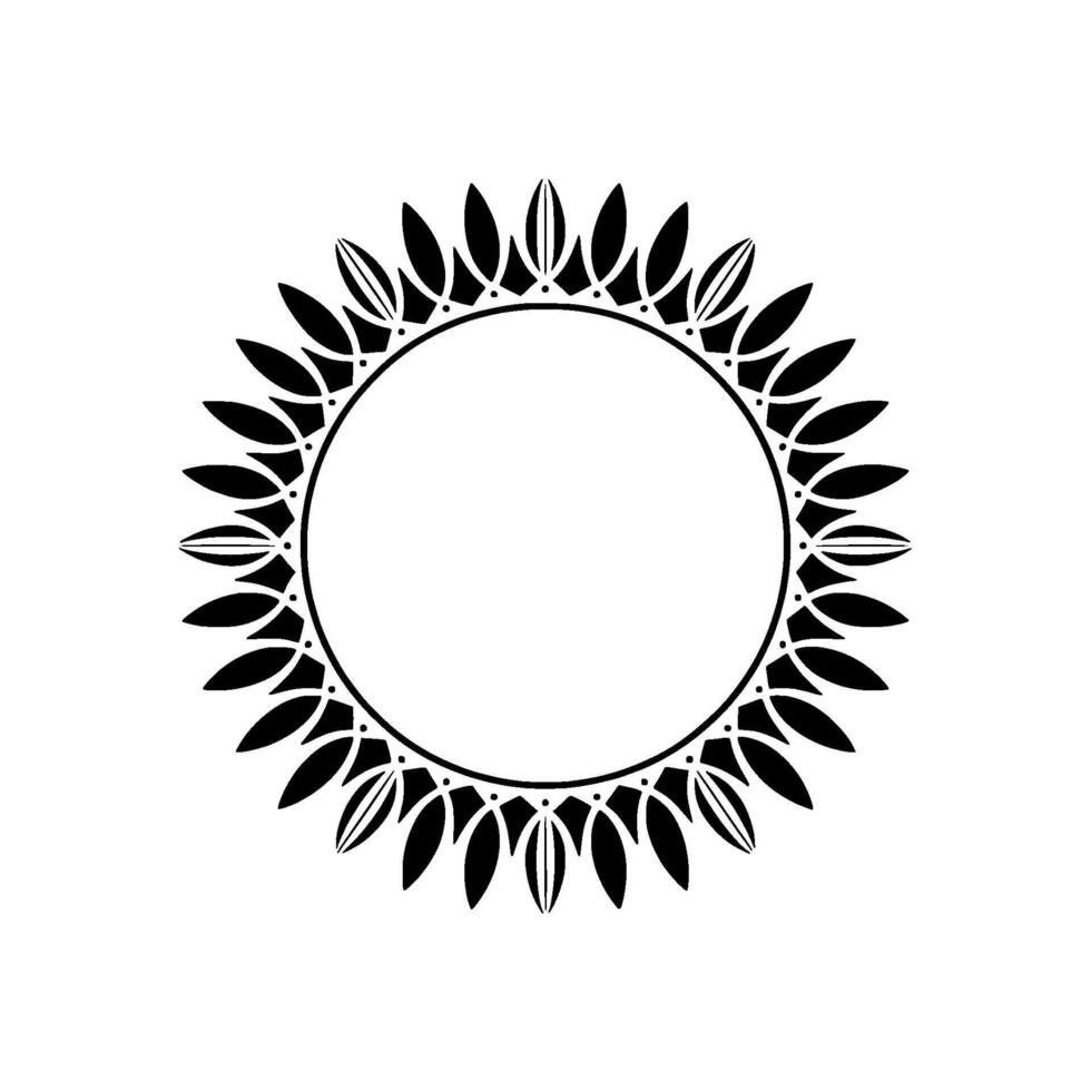 Stylized Circular Ornament, Minimalist - Leaf vector