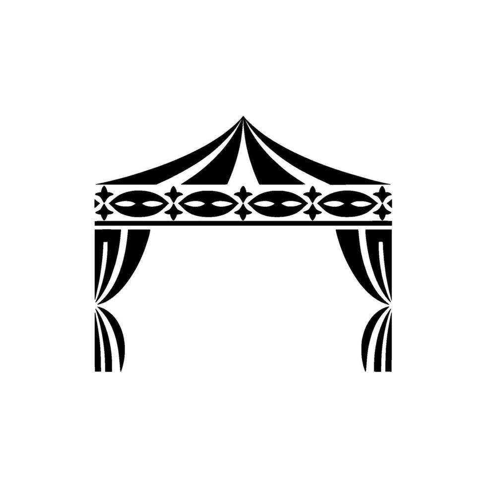 Vintage Circus Tent with Curtains Stylized Emblem vector
