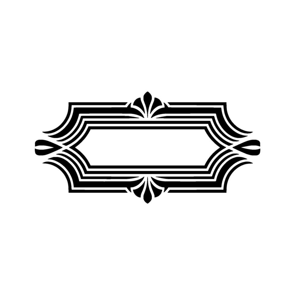 Elegant Deco Frame, Vintage Ornamentation, Minimalist - Ornament - Geometric vector