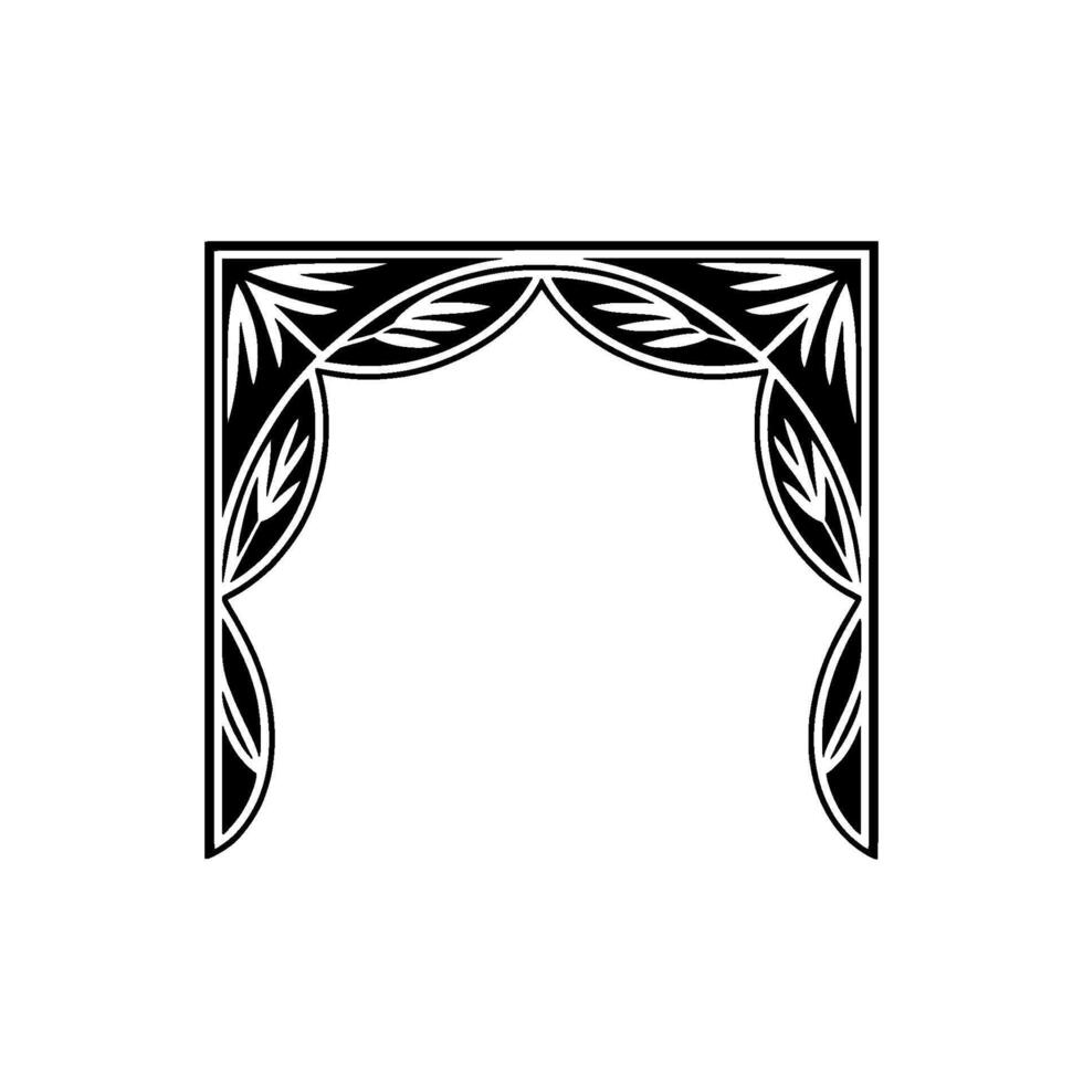 Art Deco Corner Ornament, Elegant Botanical - Art deco vector
