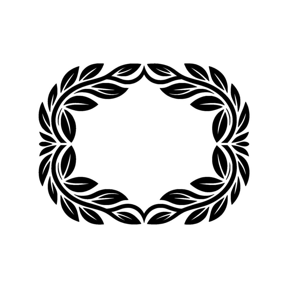 Elegant Laurel Wreath Border, Vintage, Minimalist Style vector
